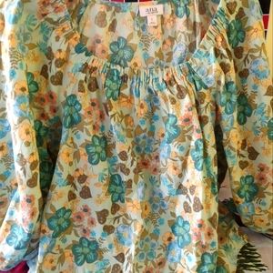 Ana Large floral long sleeve top